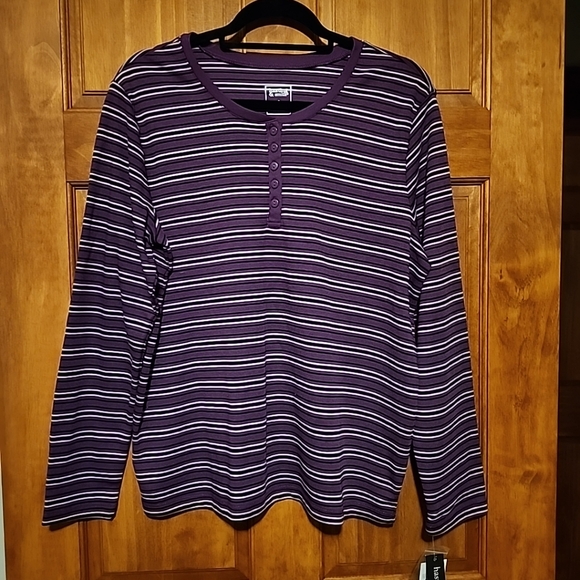 hasting & smith 1/3 button long sleeve tagless top size large - NWT - Picture 9 of 9